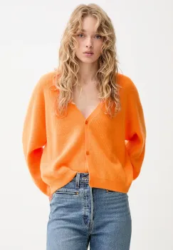 American Vintage cardigan de lana culoarea portocaliu, light, RAX19C imagine