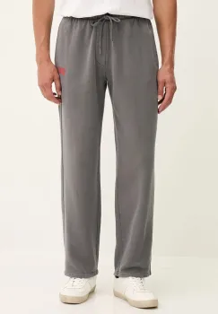 American Vintage pantaloni de trening din bumbac culoarea gri, cu imprimeu, MPLI05B imagine