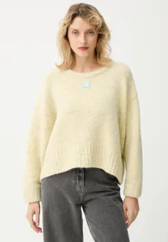 American Vintage pulover din amestec de lana culoarea galben, calduros, EAST18VM imagine
