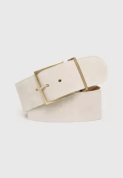 Answear Lab curea din piele intoarsa culoarea bej imagine