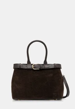 Answear.LAB geanta de mana din piele intoarsa culoarea maro imagine