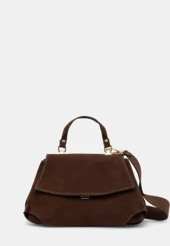 Answear Lab geanta de mana din piele intoarsa culoarea maro imagine