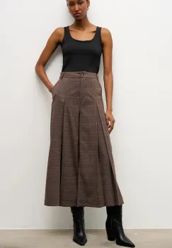 Answear.LAB pantaloni culoarea maro, lat, high waist imagine