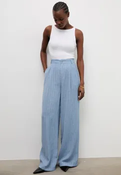 Answear.LAB pantaloni palazzo de femei cu amestec de in imagine