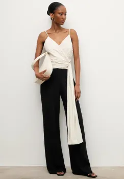 Answear.LAB salopeta culoarea alb, cu decolteu in v imagine