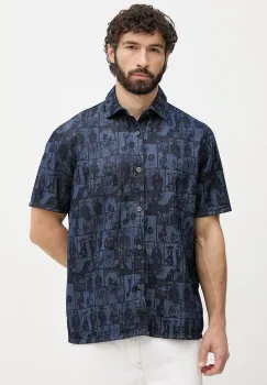 Armani Exchange camasa pentru barbati, din denim imagine