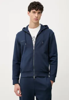 Armani Exchange hanorac cu fermoar si gluga pentru barbati, din bumbac imagine