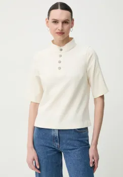 BA&SH bluza JIMEO femei, culoarea bej, neted, 1E25JIME imagine