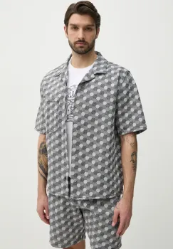 BALR. camasa din bumbac barbati, culoarea gri, relaxed, B1132.1010 imagine