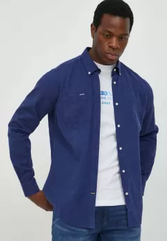 Barbour camasa de in culoarea albastru marin, cu guler button-down, slim imagine