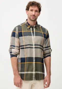 Barbour camasa din bumbac DUNOON culoarea verde, cu guler button-down, regular, MSH4980 imagine