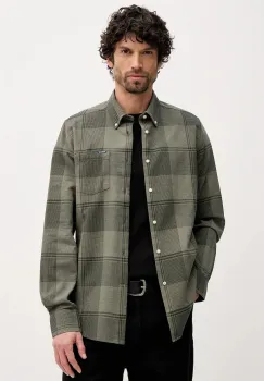 Barbour camasa din bumbac Heaney culoarea verde, cu guler button-down, slim, MSH5709 imagine