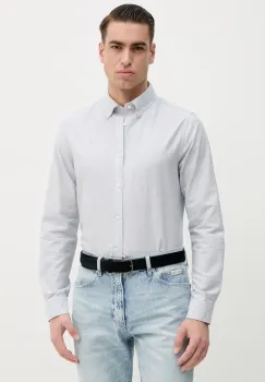 Barbour camasa din bumbac Striped Oxtown Tailored Shirt barbati, culoarea gri, cu guler button-down, slim, MSH5303 imagine