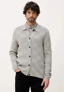 Barbour cardigan din bumbac Falton culoarea gri, MKN1701 imagine