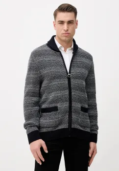 Barbour cardigan din lana Helmsley culoarea bleumarin, MKN1702 imagine