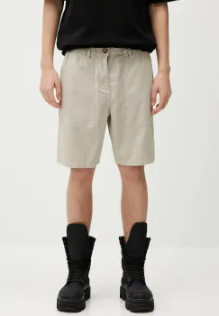 Barbour pantaloni scurti Barbour Natural Linen Blend Short culoarea bej, MST0064 imagine