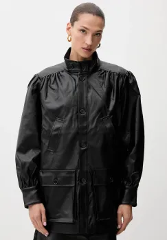 Bardot geaca culoarea negru, de tranzitie, 60034JB imagine