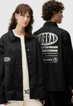 Barrow geaca cu aspect de camasa culoarea negru, de tranzitie, oversize, S5BWUAJK065 imagine