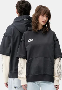 Barrow hanorac de bumbac culoarea gri, cu gluga, cu imprimeu, F5BWUAHS116 imagine