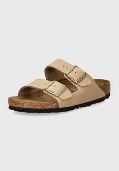Birkenstock papuci din nubuc Arizona SFB culoarea bej, 1019013 imagine