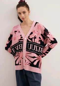 Bizuu cardigan din bumbac HYLES culoarea roz, HYLES CZARNY imagine