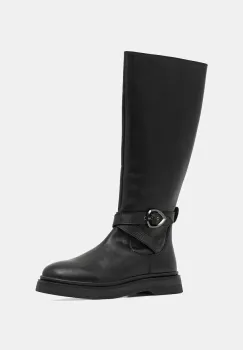 Blauer ghete de piele HANNA culoarea negru, cu toc plat, F5HANNA05/LEA imagine