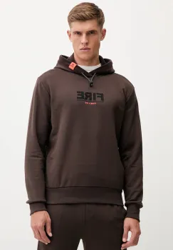 BOGNER Fire+Ice hanorac de bumbac KRISTAN culoarea maro, cu gluga, cu imprimeu, 84318517 imagine