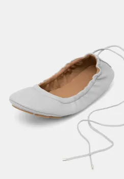 BOSS balerini de piele Roxanne culoarea gri, 50542390 imagine