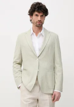 BOSS blazer din amestec de in barbati, culoarea verde, 50542639 imagine