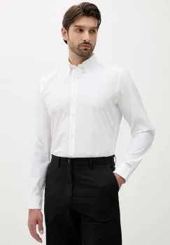 BOSS camasa culoarea alb, cu guler button-down, regular, 50539917 imagine