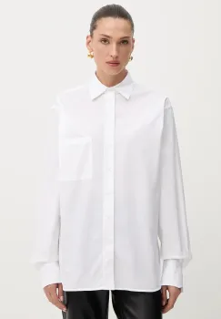 BOSS camasa din bumbac culoarea alb, cu guler clasic, relaxed, 50543800 imagine