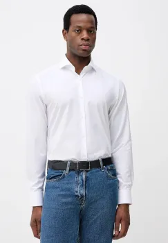 BOSS camasa din bumbac culoarea alb, cu guler italian, slim, 50555995 imagine