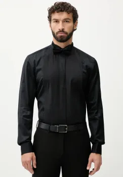 BOSS camasa din bumbac culoarea negru, slim, 50550662 imagine