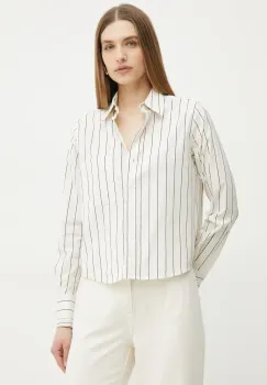 BOSS camasa femei, culoarea bej, cu guler clasic, regular, 50531519 imagine