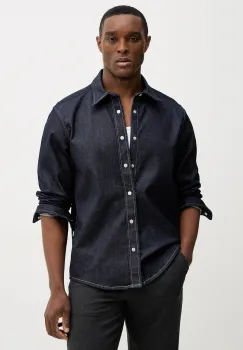 BOSS camasa jeans H-LIAM culoarea bleumarin, cu guler clasic, regular, 50556188 imagine