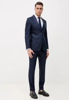 BOSS costum cu lana C-Huge-2pcs-261 culoarea bleumarin, uni, 50558713 imagine