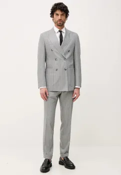 BOSS costum de lana C-Huge-2pcs-DB-261 culoarea gri, cu imprimeu, 50557335 imagine