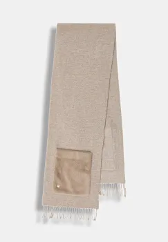 BOSS esarfa cu lana culoarea maro, uni, 50552112 imagine