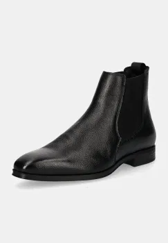 BOSS ghete chelsea de piele Theon barbati, culoarea negru, 50529228 imagine