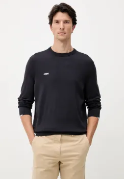 BOSS Green pulover de bumbac culoarea negru, light, 50541940 imagine