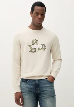 BOSS hanorac de bumbac barbati, culoarea alb, cu imprimeu, 50536797 imagine