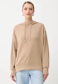 BOSS Orange bluza culoarea bej, cu gluga, uni, 50551451 imagine