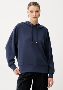 BOSS Orange bluza culoarea bleumarin, cu gluga, uni, 50551451 imagine