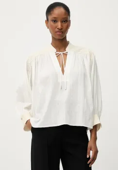 BOSS Orange bluza din bumbac culoarea bej, cu imprimeu, 50546176 imagine