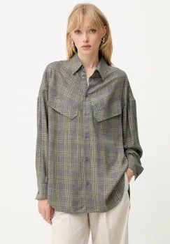 BOSS Orange camasa culoarea gri, cu guler clasic, relaxed, 50548656 imagine