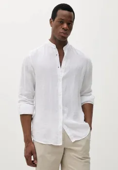 BOSS Orange camasa de in culoarea alb, cu guler stand-up, regular, 50537369 imagine