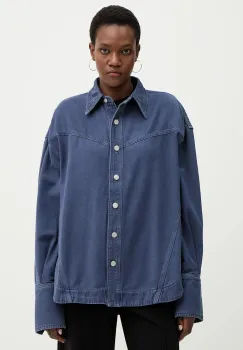 BOSS Orange camasa jeans C OVERSHIRT 1.0 culoarea bleumarin, cu guler clasic, relaxed, 50552520 imagine