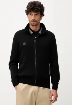 BOSS Orange cardigan din amestec de casmir culoarea negru, 50543692 imagine