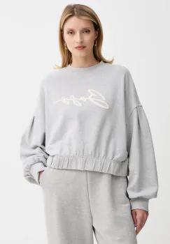 BOSS Orange hanorac de bumbac culoarea gri, melanj, 50547796 imagine