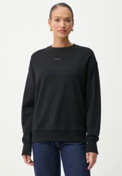 BOSS Orange hanorac de bumbac femei, culoarea negru, neted, 50534821 imagine